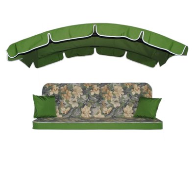 Комплект до гойдалки Ost-Fran MALTA 170x110x10 см, тканина Versalles flor verde/23003 3605 фото